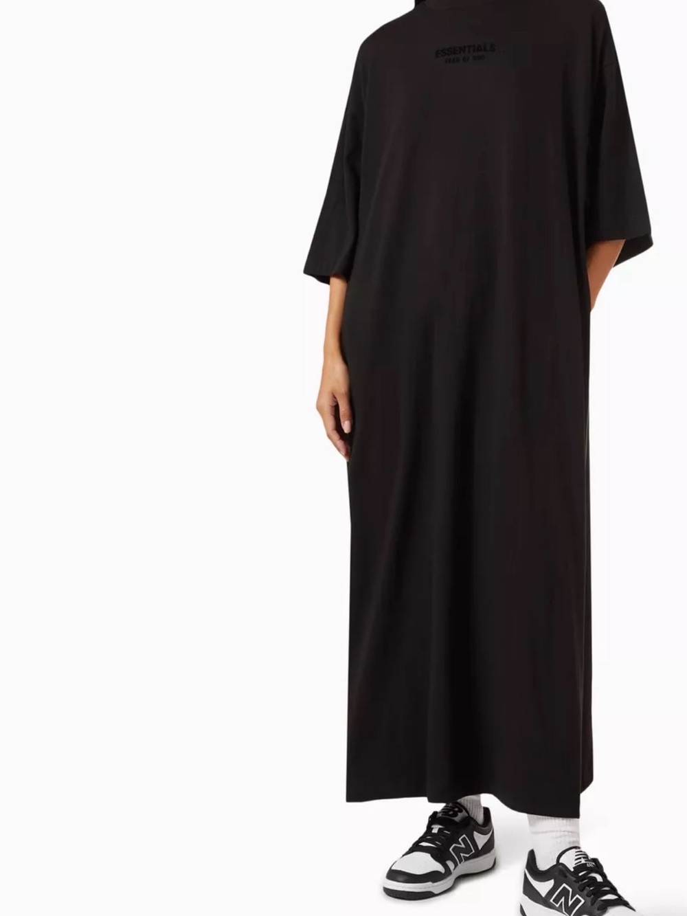 Essentials Fear of God Black Oversized Maxi Tee Dress
